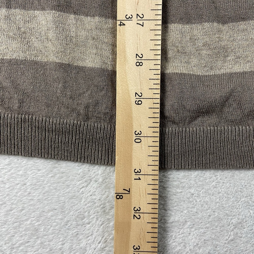 Y2K Banana Republic Silk Blend Striped V-neck Sweater Vest Brown Men's XL Preppy - Picture 8 of 9
